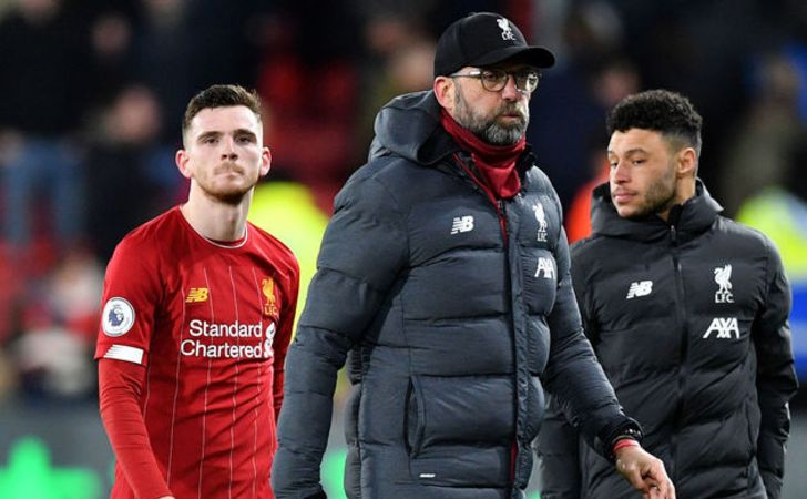 Jurgen Klopp and Andy Robertson disappointed after losing to Leicester.